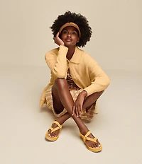 UGG® Goldengaze Suede Toe Post Ankle Strap Sandals