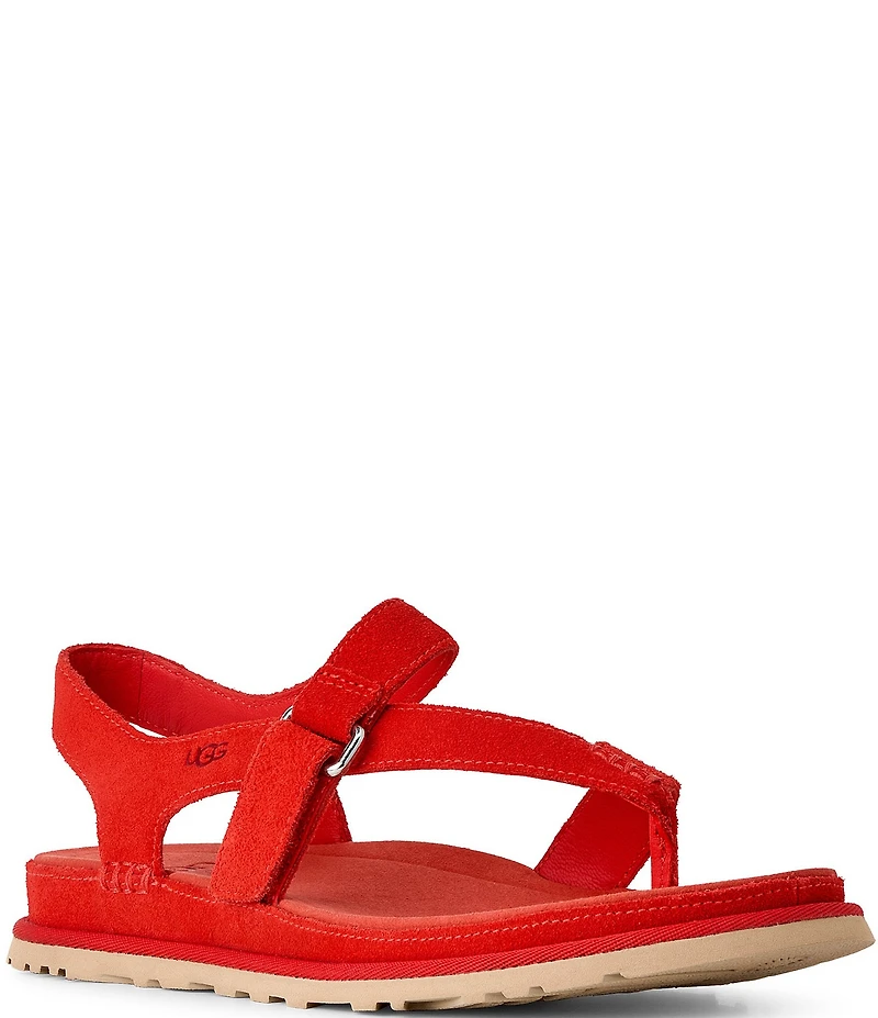 UGG® Goldengaze Suede Toe Post Ankle Strap Sandals
