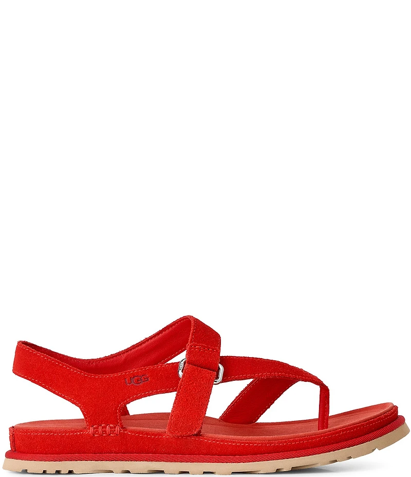 UGG® Goldengaze Suede Toe Post Ankle Strap Sandals
