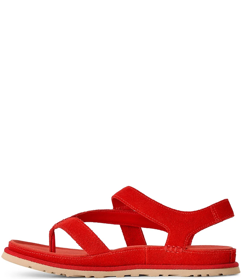 UGG® Goldengaze Suede Toe Post Ankle Strap Sandals