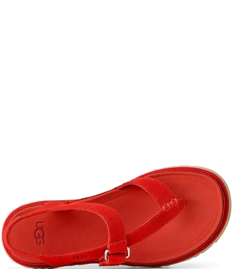 UGG® Goldengaze Suede Toe Post Ankle Strap Sandals