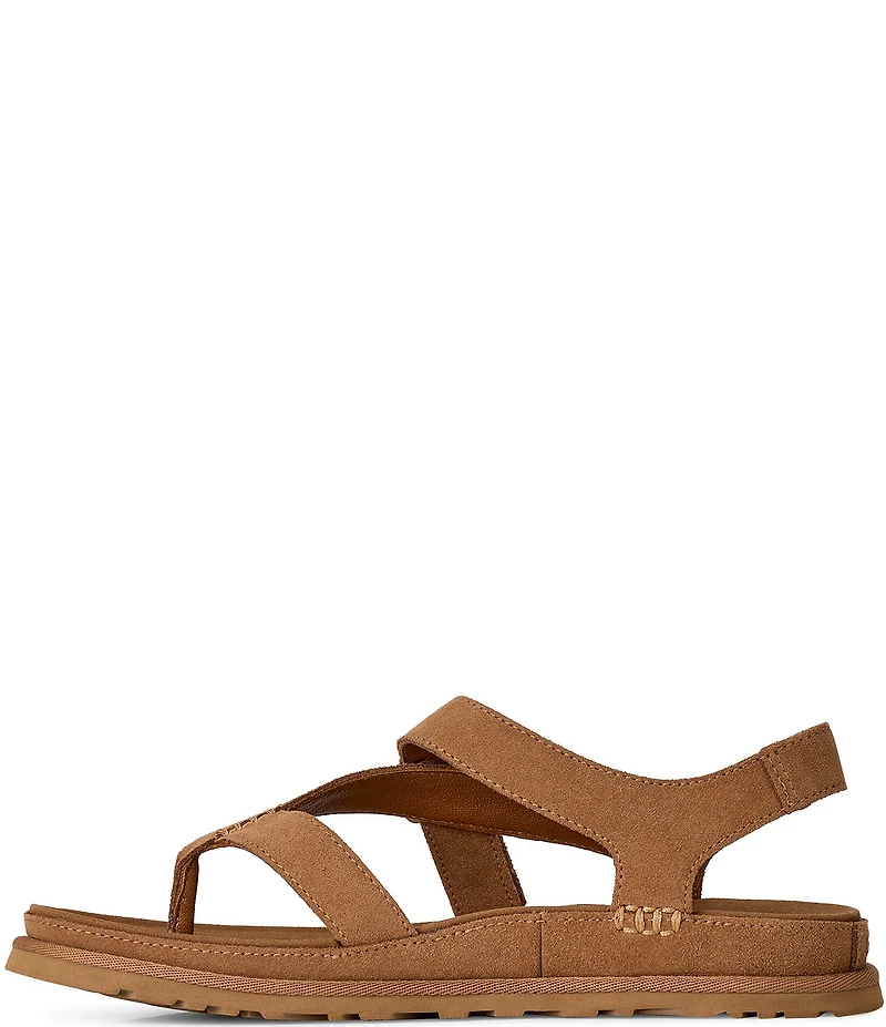 UGG® Goldengaze Suede Toe Post Ankle Strap Sandals