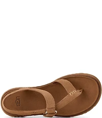 UGG® Goldengaze Suede Toe Post Ankle Strap Sandals