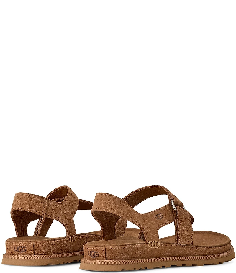 UGG® Goldengaze Suede Toe Post Ankle Strap Sandals
