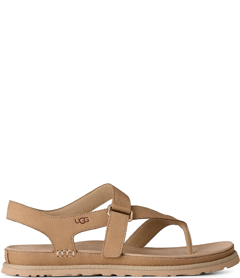UGG GoldenGaze Toe Post Leather Sandals
