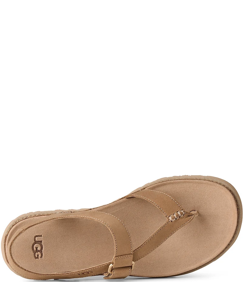 UGG GoldenGaze Toe Post Leather Sandals