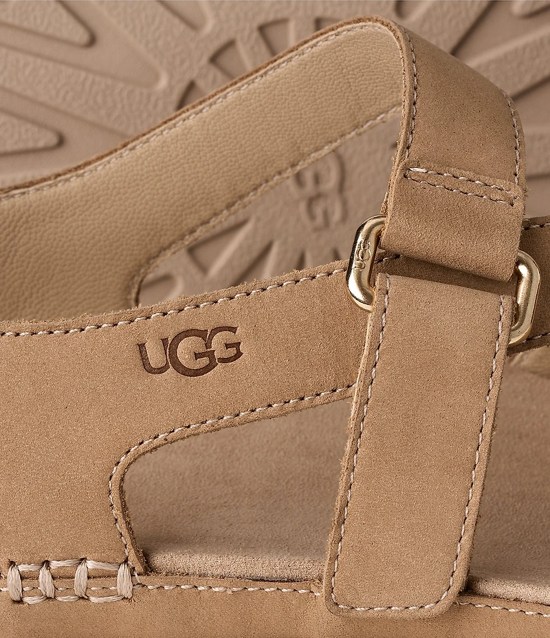 UGG GoldenGaze Toe Post Leather Sandals