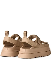 UGG GoldenGlow Embossed Banded Hook-and-Loop Platform Sandals