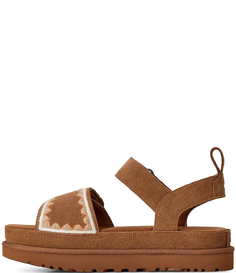 UGG Goldenstar Artistitch Suede Embroidered Sandals