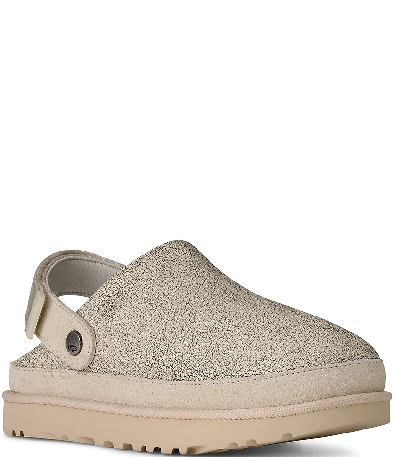 UGG Goldenstar Crackle Leather Clogs