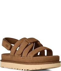 UGG Goldenstar Gleam Strappy Suede Slingback Platform Sandals