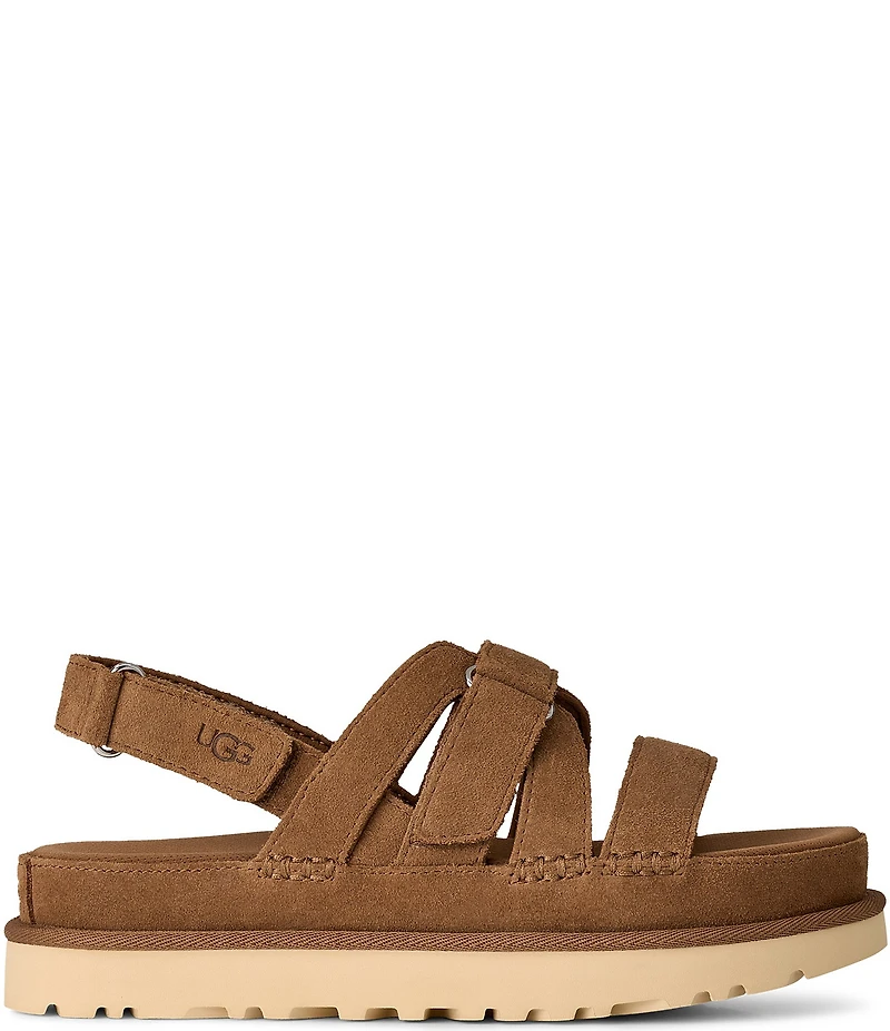 UGG Goldenstar Gleam Strappy Suede Slingback Platform Sandals