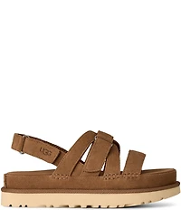 UGG Goldenstar Gleam Strappy Suede Slingback Platform Sandals