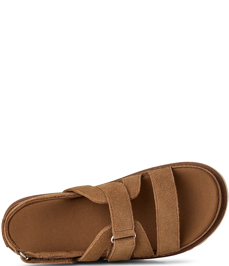 UGG Goldenstar Gleam Strappy Suede Slingback Platform Sandals