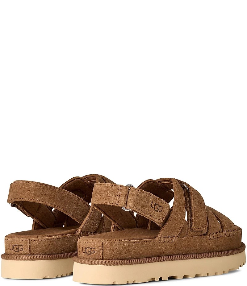 UGG Goldenstar Gleam Strappy Suede Slingback Platform Sandals