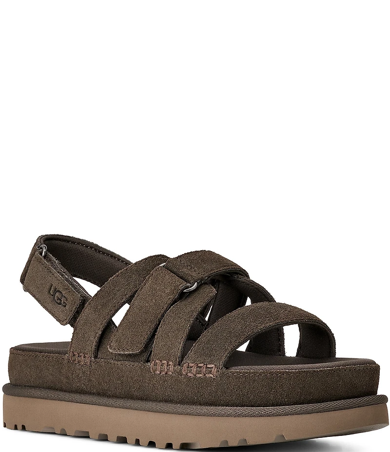 UGG Goldenstar Gleam Strappy Suede Slingback Platform Sandals