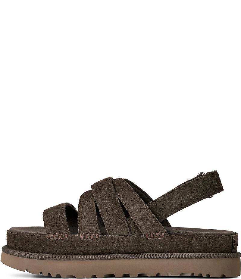 UGG Goldenstar Gleam Strappy Suede Slingback Platform Sandals