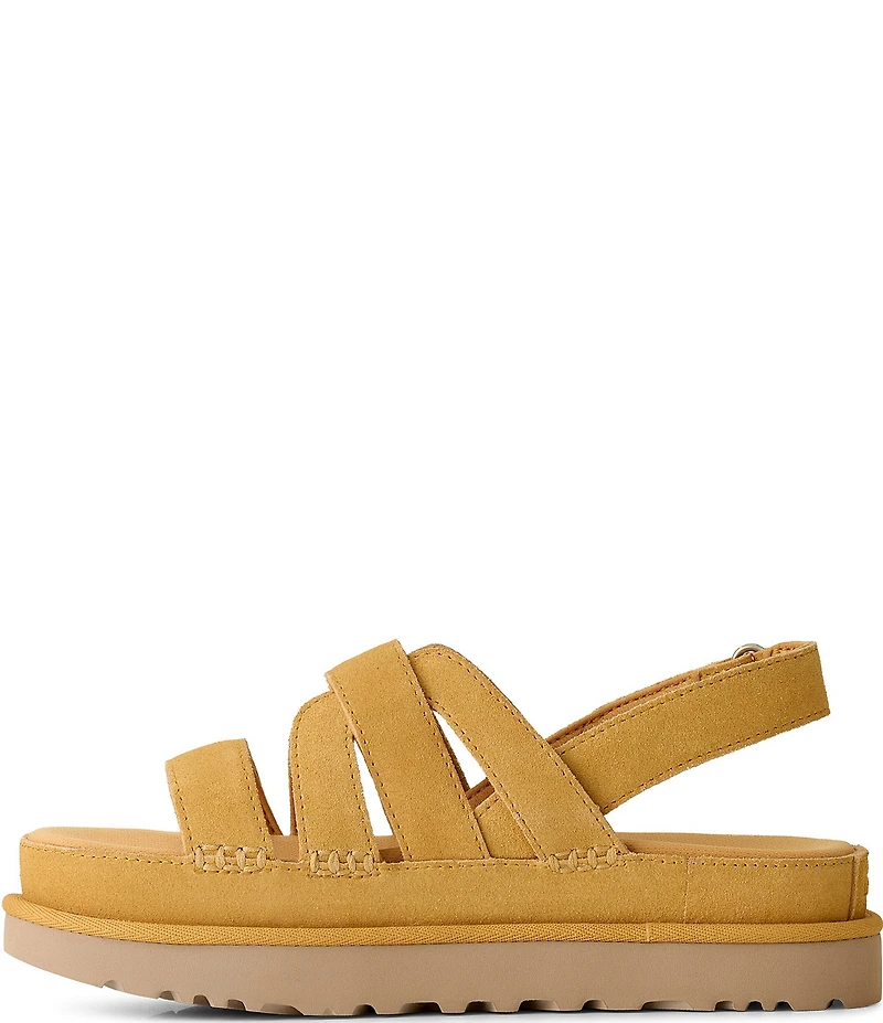 UGG Goldenstar Gleam Strappy Suede Slingback Platform Sandals