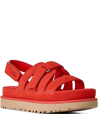 UGG Goldenstar Gleam Strappy Suede Slingback Platform Sandals