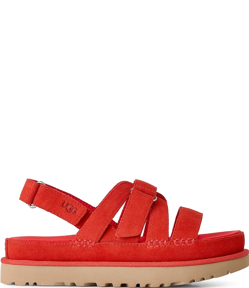 UGG Goldenstar Gleam Strappy Suede Slingback Platform Sandals