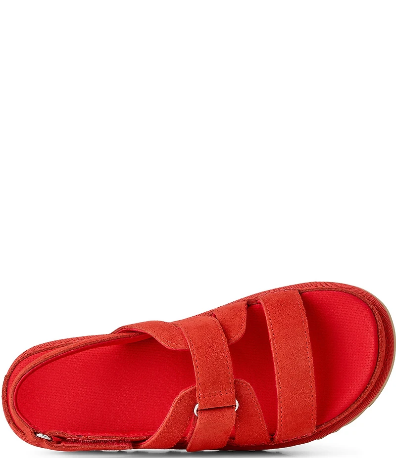 UGG Goldenstar Gleam Strappy Suede Slingback Platform Sandals