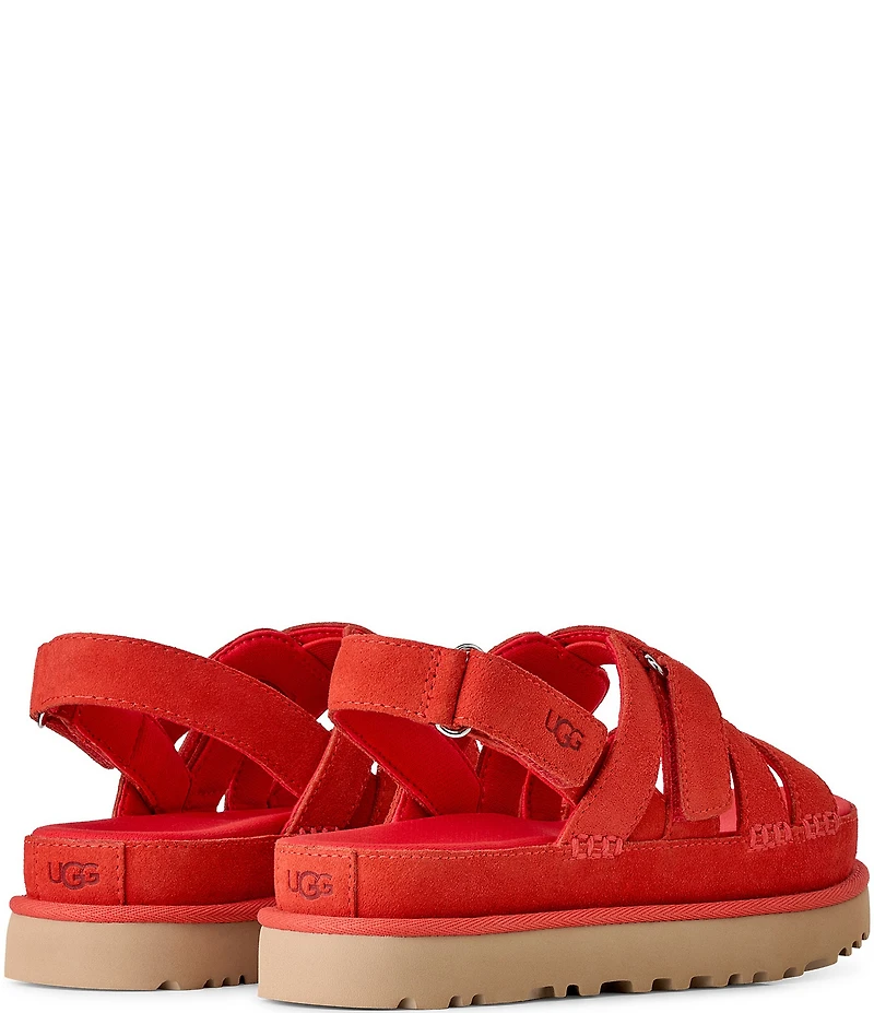 UGG Goldenstar Gleam Strappy Suede Slingback Platform Sandals