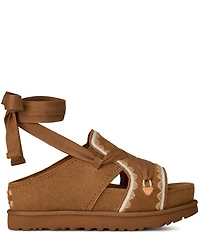 UGG Goldenstar Hi Artistitch Suede Embroidered Ankle Tie Sandals