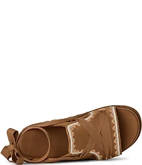 UGG Goldenstar Hi Artistitch Suede Embroidered Ankle Tie Sandals