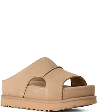 UGG Goldenstar Hi Cutout Suede Platform Slides Sandals