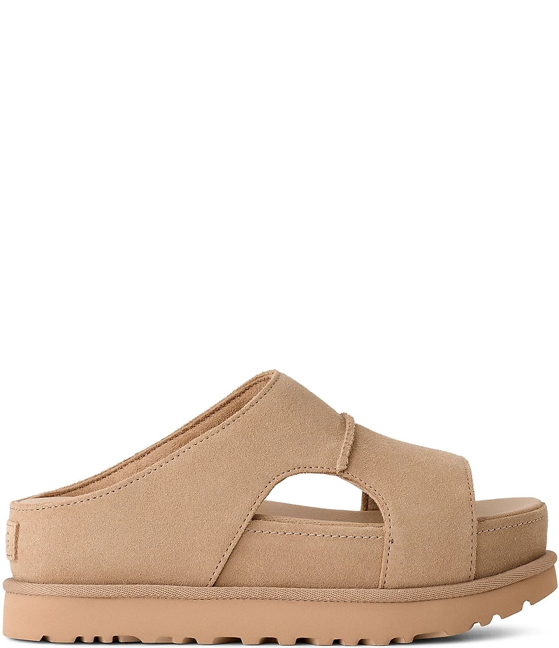 UGG Goldenstar Hi Cutout Suede Platform Slides Sandals