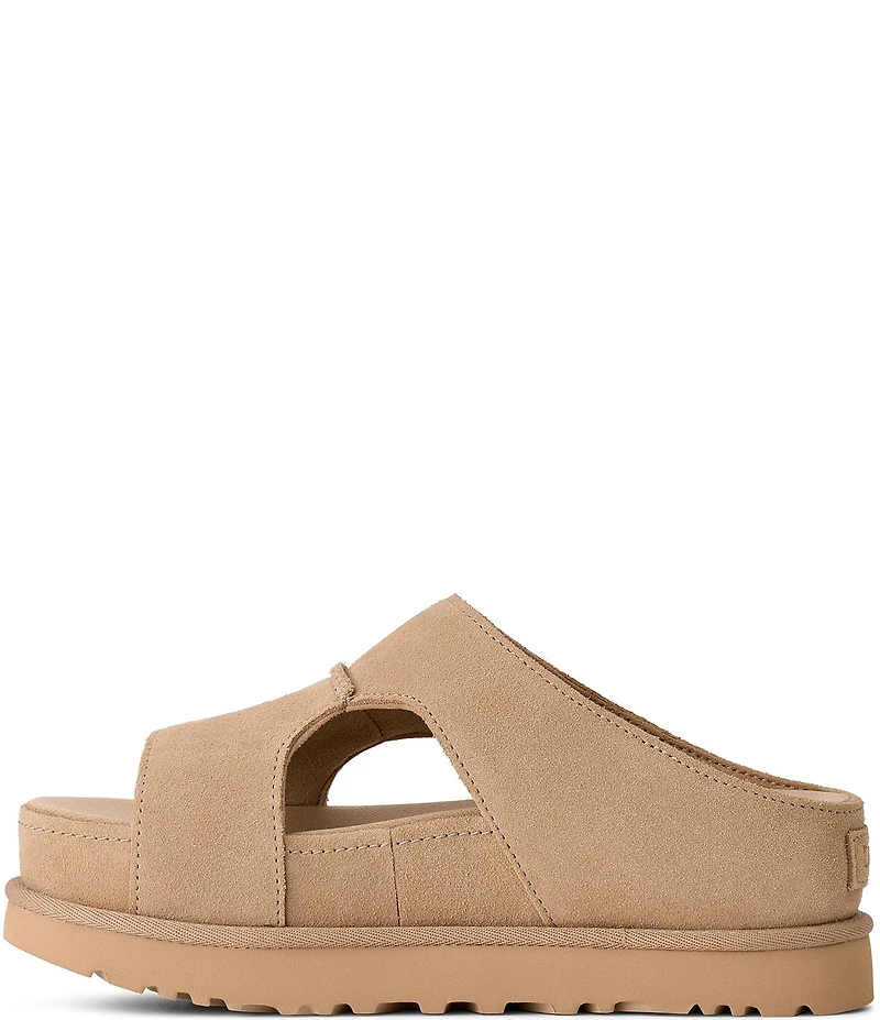 UGG Goldenstar Hi Cutout Suede Platform Slides Sandals