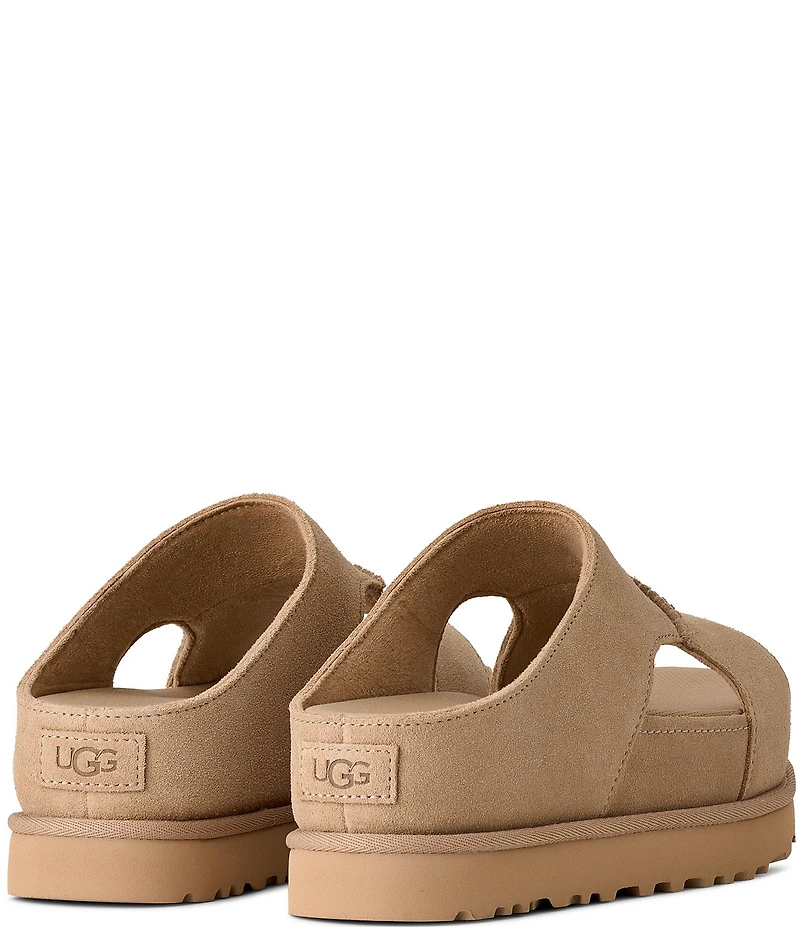 UGG Goldenstar Hi Cutout Suede Platform Slides Sandals