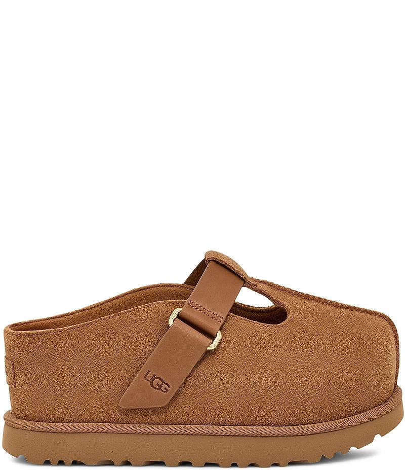 UGG Goldenstar Hi T-Strap Suede Platform Mary Jane Slip On Clogs
