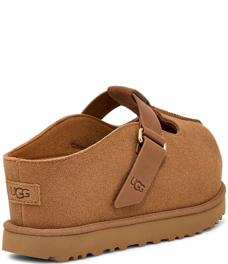 UGG Goldenstar Hi T-Strap Suede Platform Mary Jane Slip On Clogs