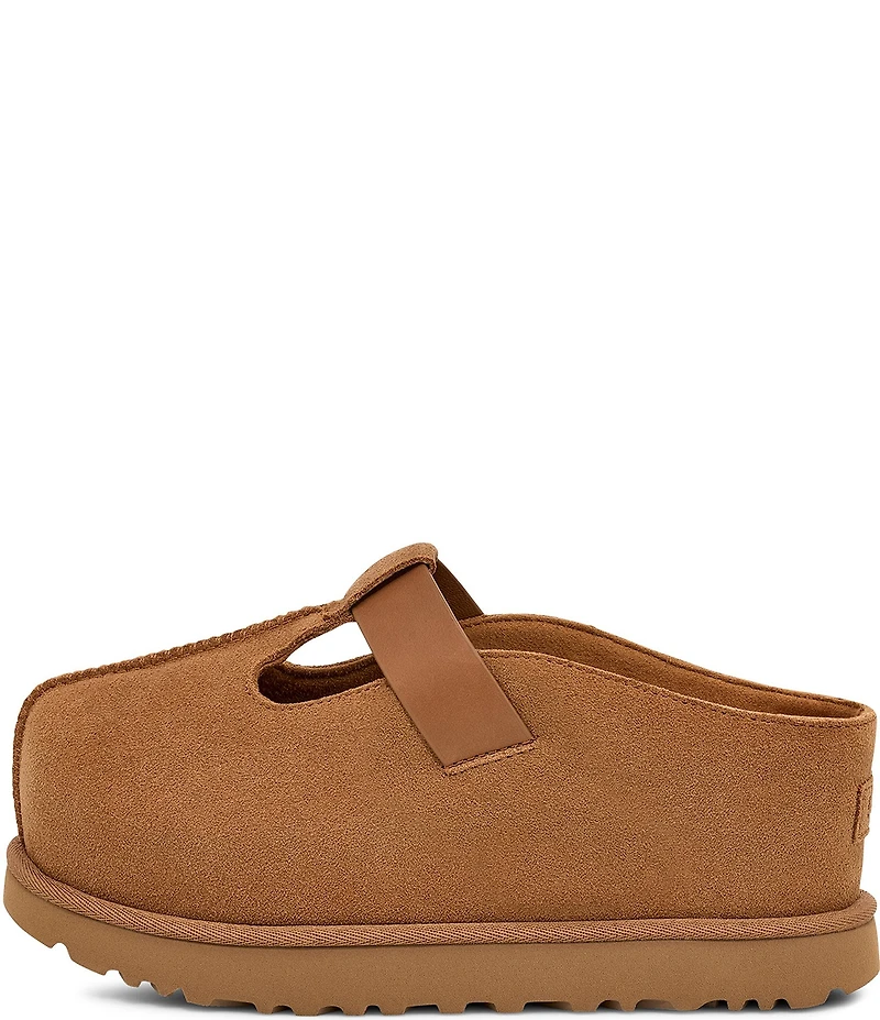 UGG Goldenstar Hi T-Strap Suede Platform Mary Jane Slip On Clogs