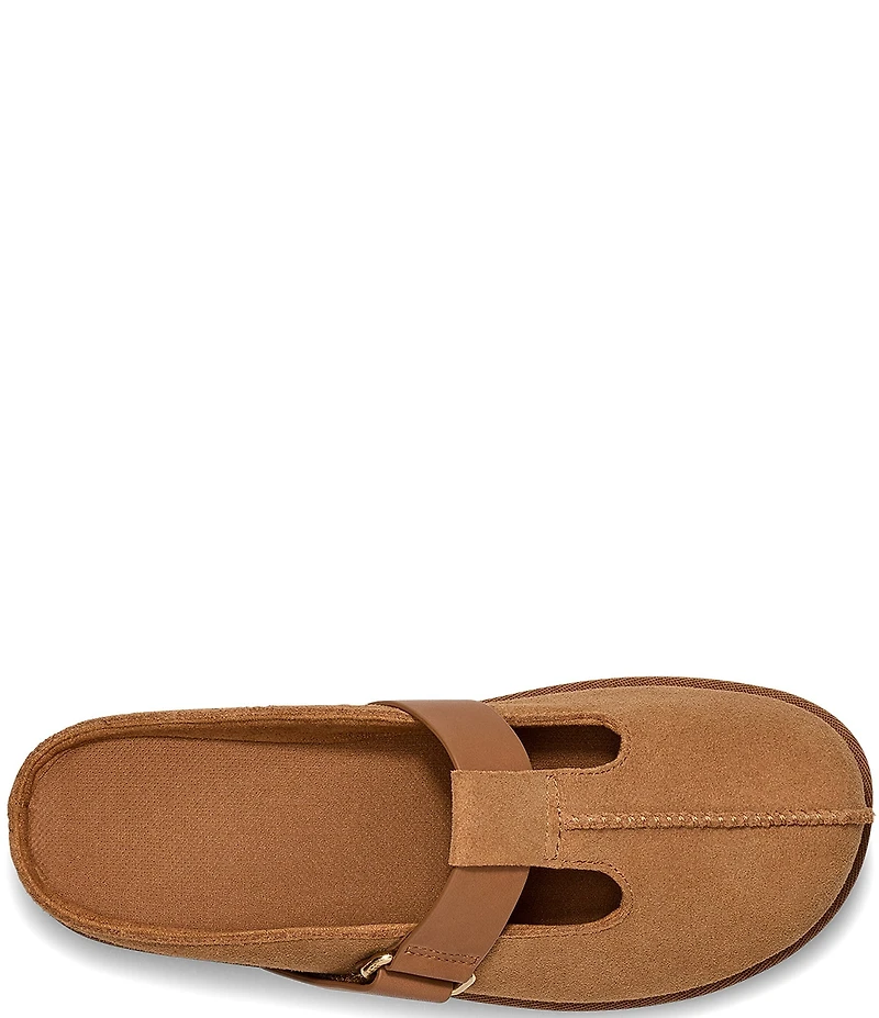 UGG Goldenstar Hi T-Strap Suede Platform Mary Jane Slip On Clogs