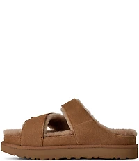UGG Greenport Suede Cross Strap Platform Slide Sandals