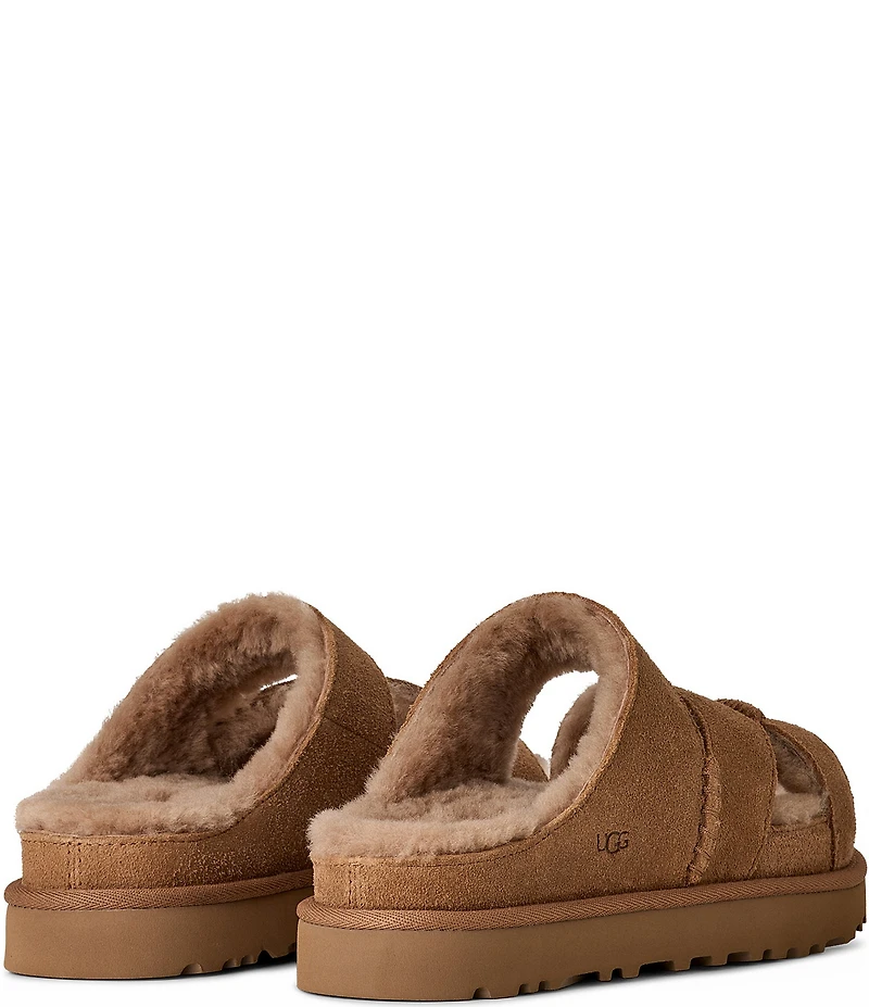 UGG Greenport Suede Cross Strap Platform Slide Sandals