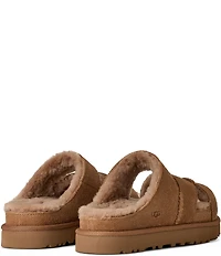 UGG Greenport Suede Cross Strap Platform Slide Sandals
