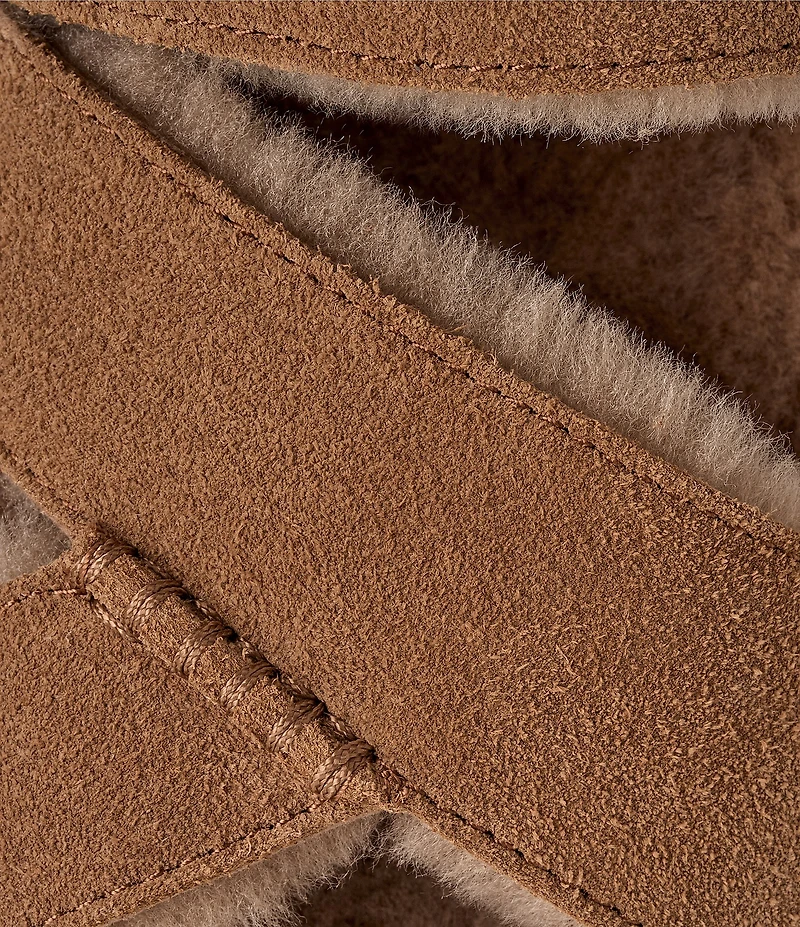 UGG Greenport Suede Cross Strap Platform Slide Sandals