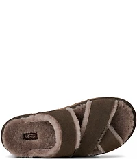 UGG Greenport Suede Cross Strap Platform Slide Sandals