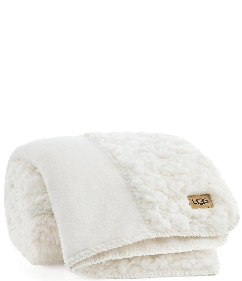 UGG Harlan Textured Patchwork Design Throw Blanket