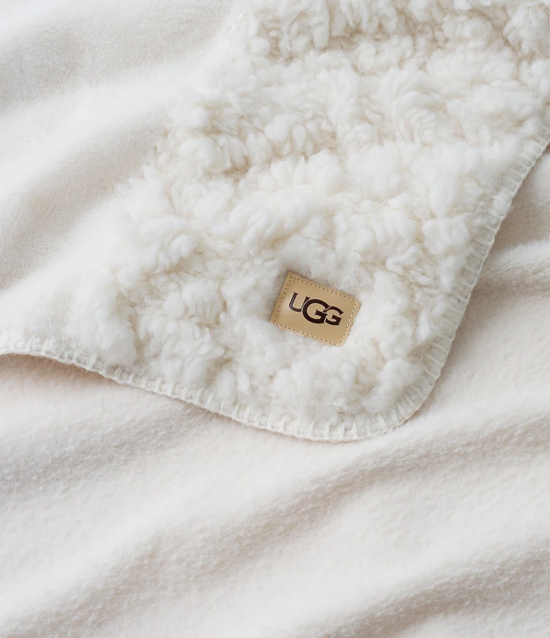 UGG Harlan Textured Patchwork Design Throw Blanket