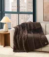 UGG Harlan Textured Patchwork Design Throw Blanket