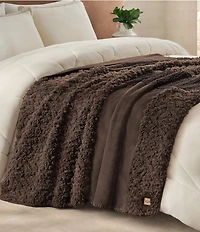 UGG Harlan Textured Patchwork Design Throw Blanket