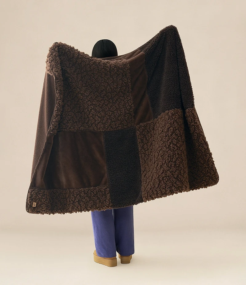 UGG Harlan Textured Patchwork Design Throw Blanket