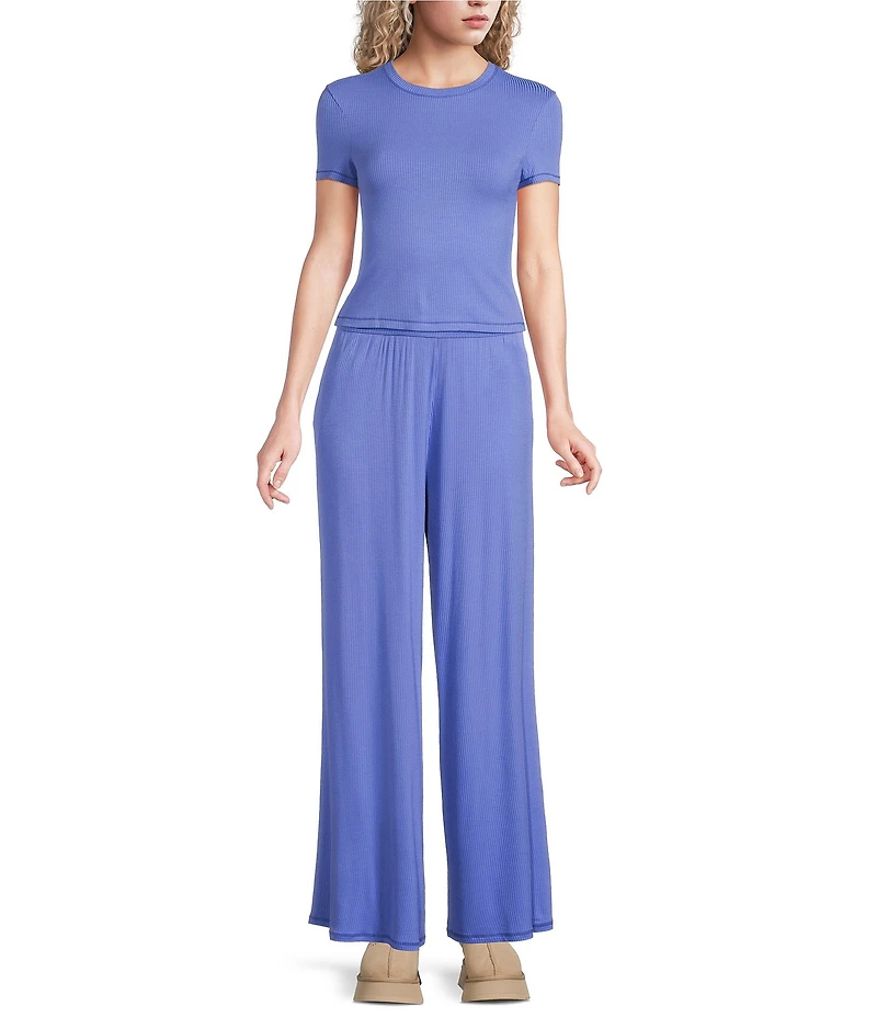 UGG Imogen Ribbed Knit Wide Leg Oversized Lounge Pants