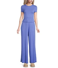 UGG Imogen Ribbed Knit Wide Leg Oversized Lounge Pants