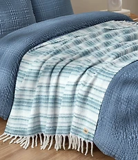 UGG Joana Joana Faux Mohair Striped Fringe Trim Throw Blanket