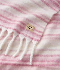 UGG Joana Joana Faux Mohair Striped Fringe Trim Throw Blanket